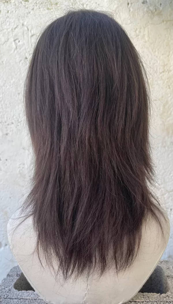 100% Human Hair Wig, Remy virgin, Kosher Wig, Sheitel, 14 Inch long layered brown Wig, virgin wig european hair silk top #2/4 THE DIAMOND MANSION WIGS
