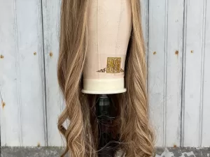 Blonde Topper 100% Virgin Remy human hair topper, fully hand tied full lace, blonde topper with roots and highlights, 28” inches - 10”x12”